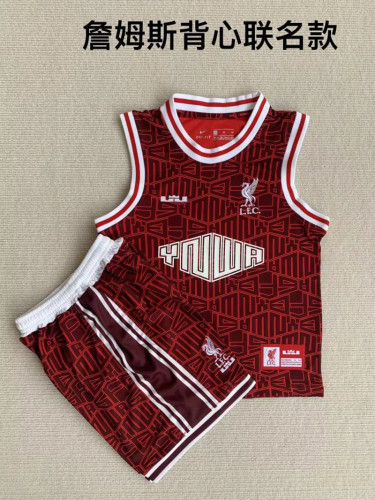 Adult Uniform LeBron x Liverpool Red Soccer Training Soccer Vest and Shorts