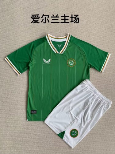Youth Uniform Kids Kit 2023-2024 Ireland Home Soccer Jersey Shorts