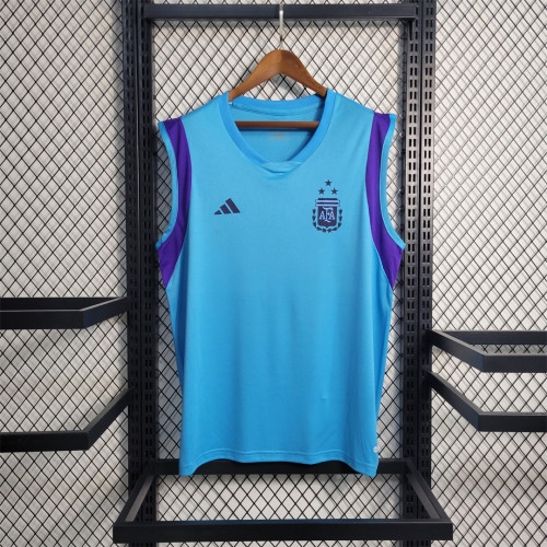 Fans Version 2023-2024 Argentina Blue Soccer Training Vest Tank Top