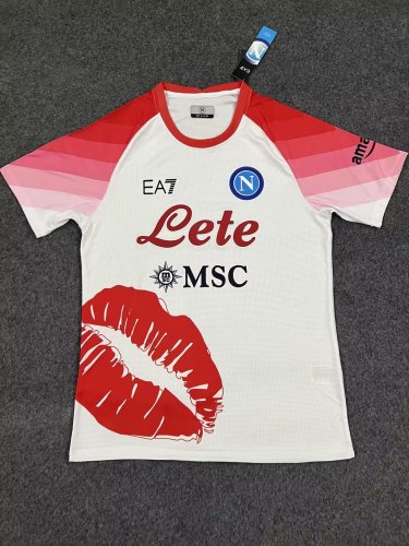 2023-2024 Fans Version Calcio Napoli Valentine's Day Special White Soccer Jersey