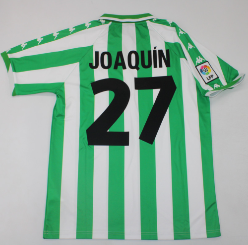 Retro Jersey 2000-2001 Real Betis JOAQUIN 27 Home Vintage Soccer Jersey