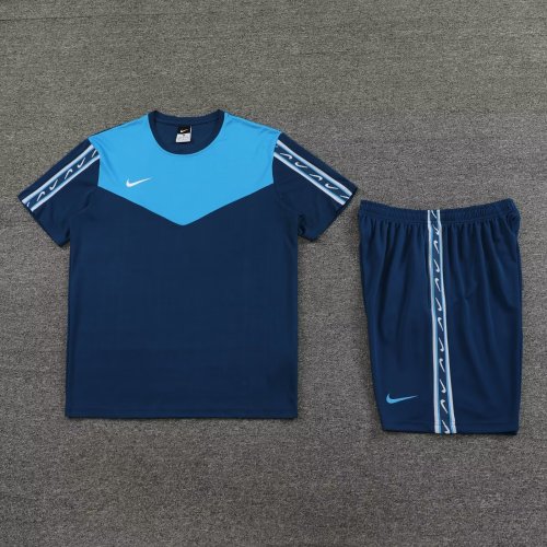 DIY Custom Blank Uniforms Blue/Borland Soccer Training Jersey Shorts