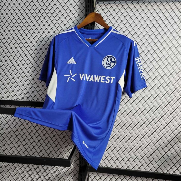 Fans Version 2022-2023 Schalke 04 Home Soccer Jersey