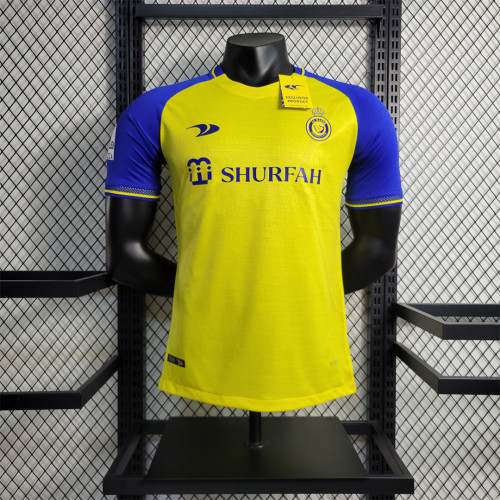 with Patch Player Version 2023 Al Nassr FC Home Soccer Jersey