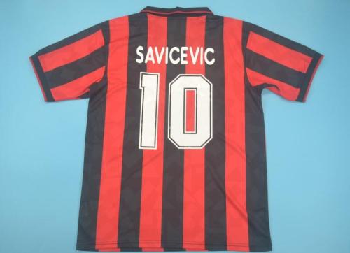 Retro Jersey 1993-1994 AC Milan SAVICEVIC 10 Home Soccer Jersey