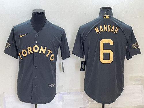 Blue Jays 6 MANOAH Charcoal 2022 MLB All-Star Cool Base Jersey