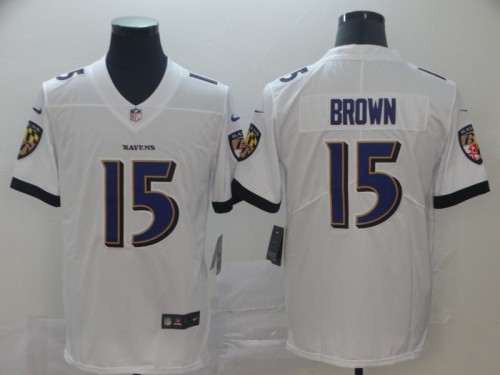 Baltimore Ravens #15 Brown White NFL Jersey