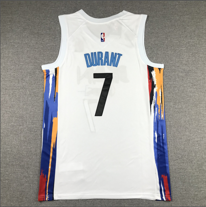 2023 City Edition Brooklyn Nets 7 DURANT White Basketball Shirt NBA Jersey