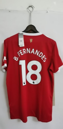 with EPL Patch Fans Version 2021-2022 Manchester United B.FERNANDES 18 Home Soccer Jersey