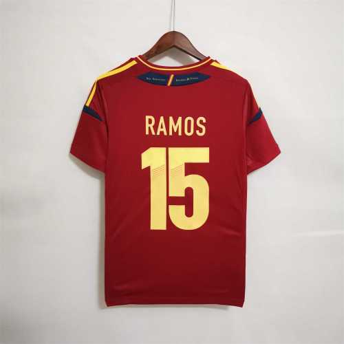 Retro Jersey 2012 Spain RAMOS 15 Home Soccer Jersey Vintage Football Shirt