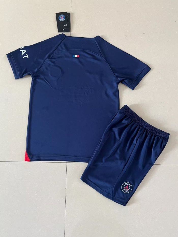 Youth Uniform 2023-2024 PSG Home Soccer Jersey Shorts
