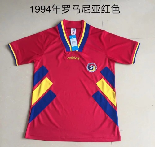 Retro Jersey 1994 Romania Red Soccer Jersey Vintage Football Shirt