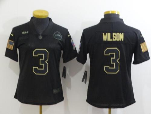 Women Seahawks 3 Russell Wilson Black 2020 Salute To Service Limited Jersey