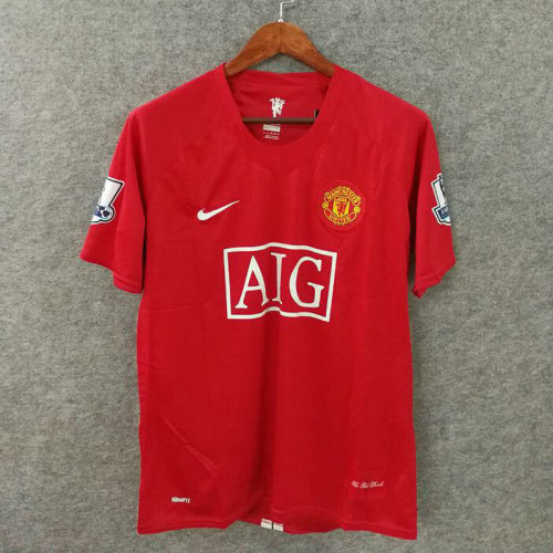 with EPL Patch Retro Jersey 2007-2008 Manchester United Home Soccer Jersey