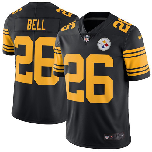 Pittsburgh Steelers #26 BELL Black with Yellow Letters NFL Legend Jersey