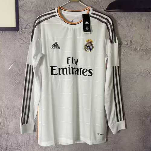 Long Sleeve Retro Jersey 2013-2014 Real Madrid Home Soccer Jersey