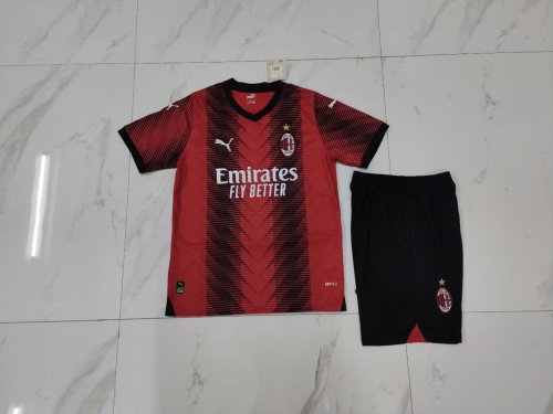 Adult Uniform 2023-2024 Ac Milan Home Soccer Jersey Shorts