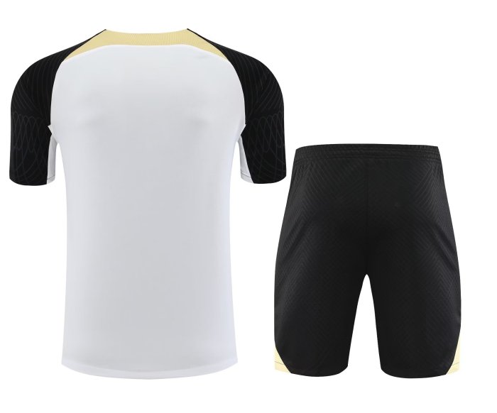 Adult Uniform 2023-2024 Chelsea White/Black Soccer Training Jersey and Shorts