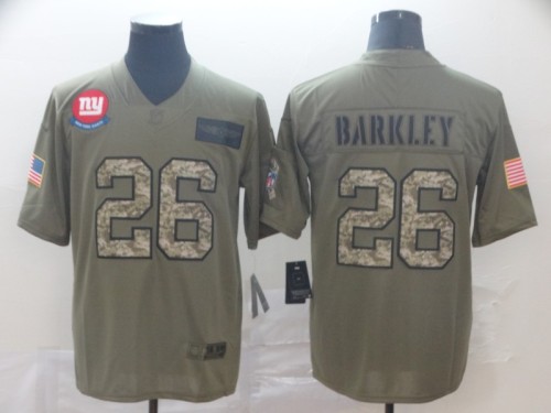 New York Giants 26 BARKLEY 2019 Olive Camo Salute to Service Limited Jersey