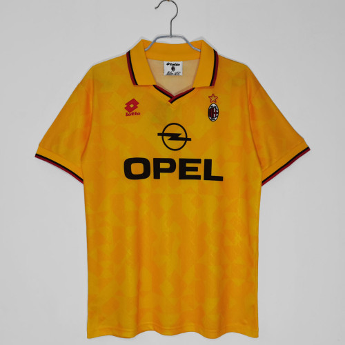 Retro Jersey 1995-1996 AC Milan 3rd Away Yellow Soccer Jersey