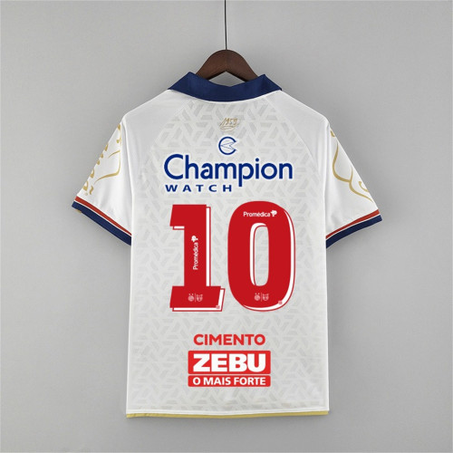 with All Sponor Logos Fans Version 2022-2023 Esporte Clube Bahia 10 Home Soccer Jersey