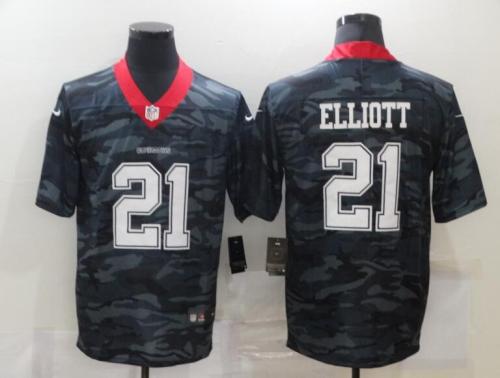 Dallas Cowboys 21 ELLIOTT Black Camo 2020 Salute To Service Limited Jersey
