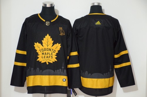 Toronto Maple Leafs Blank Black With Special Glittery Logo Jersey