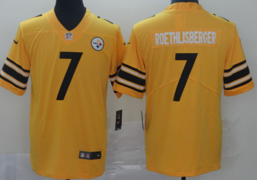 Pittsburgh Steelers ROETHLISBERGER 7 Yellow NFL Jersey