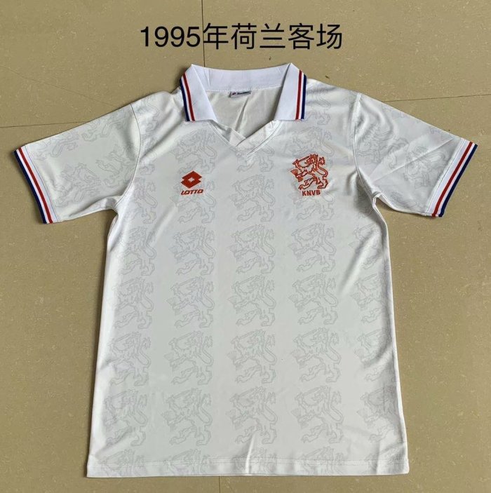 Retro Jersey 1995 Holland Away White Soocer Jersey
