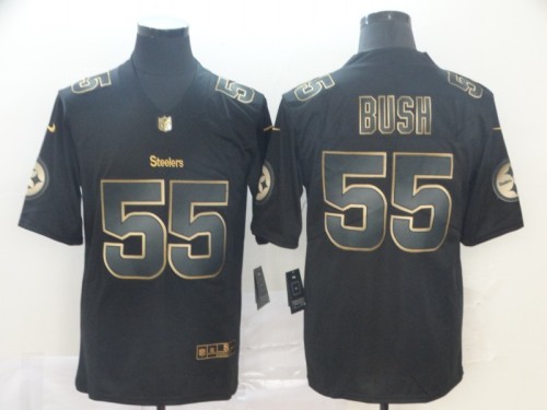 Pittsburgh Steelers 55 Devin Bush Black Gold Vapor Untouchable Limited Jersey