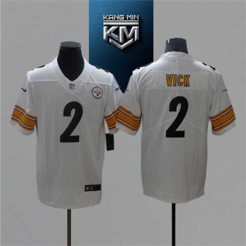 2021 Steelers 2 VICK White NFL Jersey S-XXL Black Font