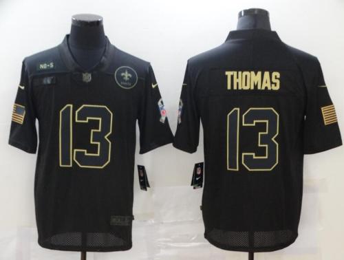 New Orleans Saints 13 THOMAS Black 2020 Salute To Service Limited Jersey
