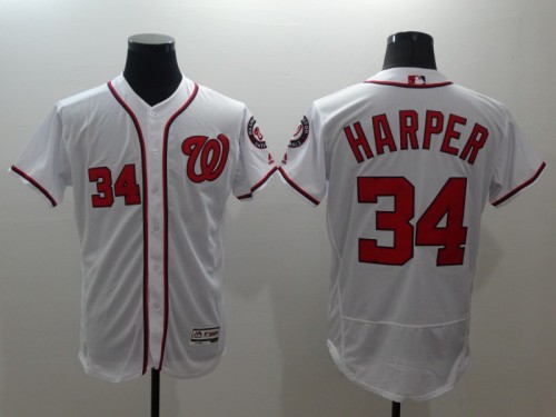 Washington Nationals 34 HARPER White/Red MLB Jersey