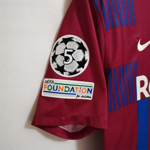 with UCL Patch Retro Jersey 2021-2022 Barcelona Home Soccer Jersey Vintage Football Shirt