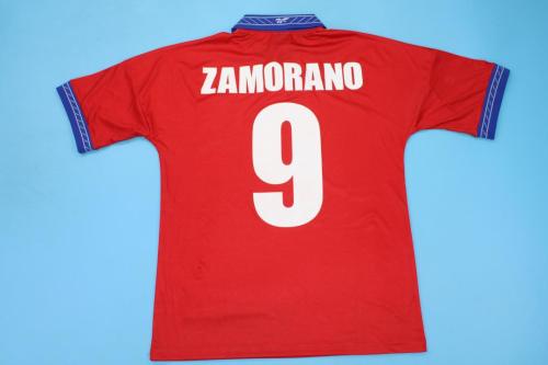 with Front Lettering Retro Jersey 1998 Chile ZAMORANO 9 Home Soccer Jersey