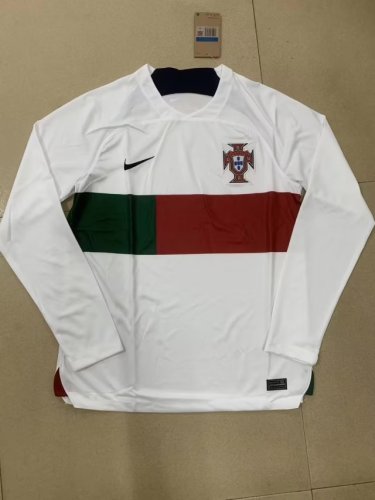 Fans Version Long Sleeve 2022 World Cup Portugal Away Soccer Jersey