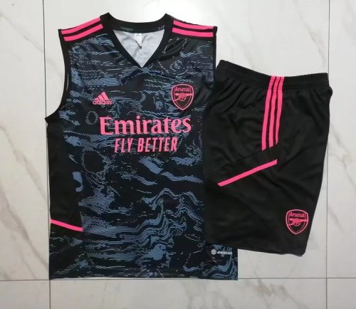 Adult Uniform 2023-2024 Arsenal Black Soccer Training Vest and Shorts