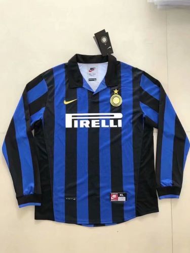 Retro Jersey Long Sleeve 1997-1998  Inter Milan Home Soccer Jersey