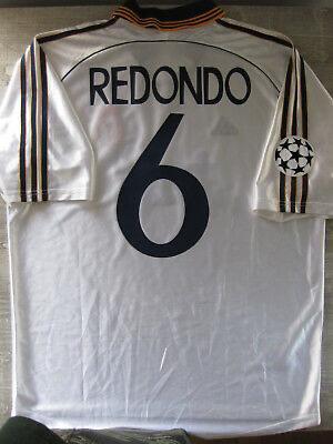 with Chapions League Patch Retro Jersey 1998-2000 Real Madrid Redondo 6 Home Soccer Jersey