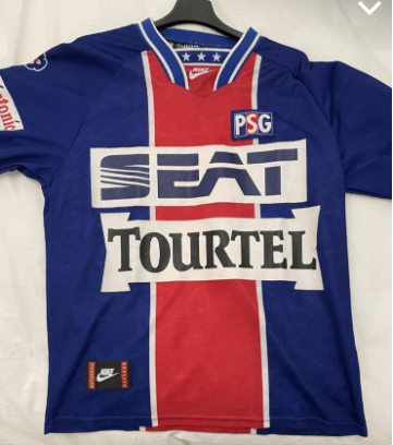 with Sponor Logo Retro Jersey 1994-1995 PSG Home Soccer Jersey