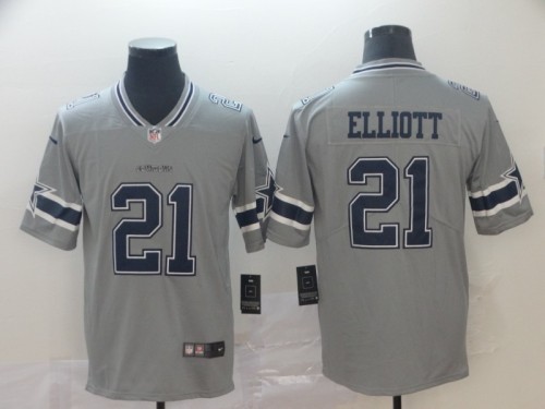 Dallas Cowboys 21 Ezekiel Elliott Gray Inverted Legend Limited Jersey