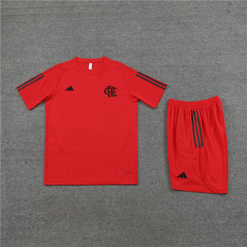 Adult Uniform 2023-2024 Flamengo Red Soccer Training Jersey and Shorts