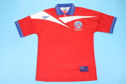 with Front Lettering Retro Jersey 1998 Chile Home Soccer Jersey