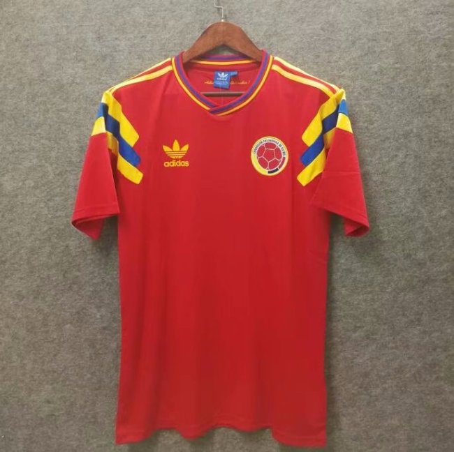 Retro Jersey 1990 Colombia Away Red Soccer Jersey