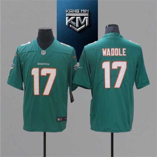 2021 Dolphins 17 WADDLE GREEN NFL Jersey S-XXL White Font