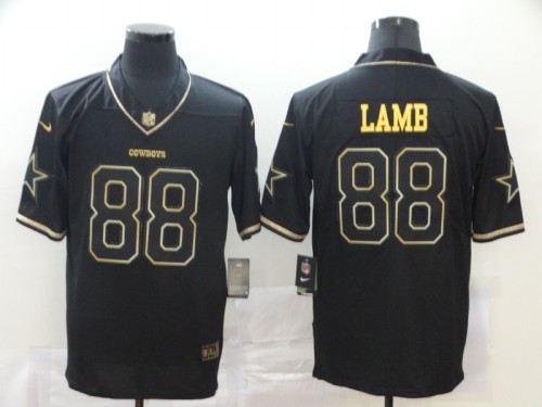 Dallas Cowboys 88 LAMB Black/Gold NFL Jersey