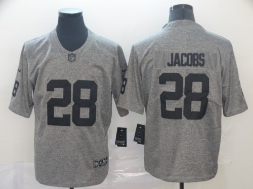 Oakland Raiders 28 JOSH JACOBS Gray Gridiron Gray Vapor Untouchable Limited Jersey
