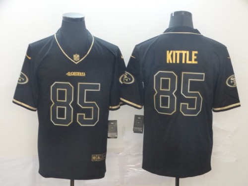 San Francisco 49ers 85 George Kittle Black Gold Throwback Vapor Untouchable Limited Jersey
