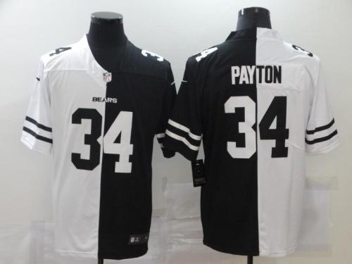 Bears 34 Walter Payton Black And White Split Vapor Untouchable Limited Jersey