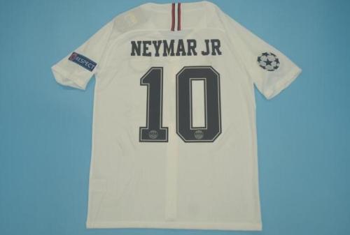 with UCL patch + Respect Patch  Retro  Jersey PSG White NEYMAR JR # 10 2018-2019 Soccer Jersey